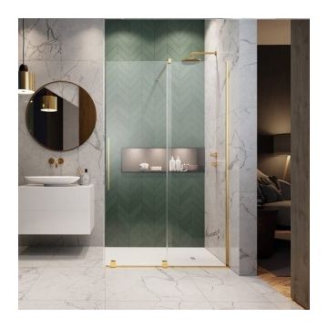 Cabina dus Walk-In Radaway Furo Gold 120xH200 cm, dreapta