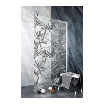 Cabina dus Walk-In Sanotechnik Sanoflex Crom Print Ceramic 105xH195 cm