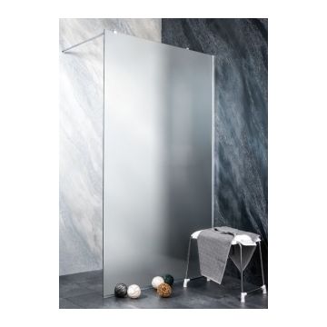 Cabina dus Walk-In Sanotechnik Sanoflex Crom Print Ceramic 85xH195 cm, sticla mata