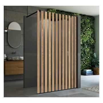 Cabina dus Walk-in SanSwiss Easy Japan STR4P 100xH200 cm, profil negru mat la reducere