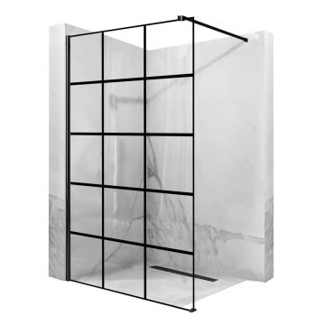 Paravan de dus tip Walk-in Rea Bler-1 100x195 cm profil negru