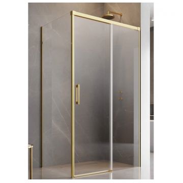 Cabina de dus cu usa glisanta si perete fix Idea Gold 110x80 cm