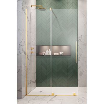 Cabina de dus Radaway 100 cm Furo Gold cu usa glisanta auriu