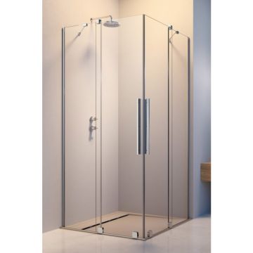 Cabina dus Radaway Furo KDD cu usi glisante 100x100 cm Crom