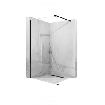 Paravan de  dus Walk-In  Rea 120 cm Aero Negru
