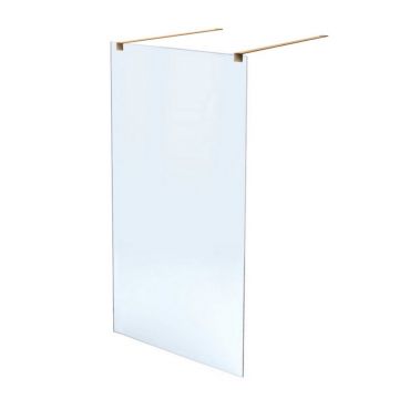 Paravan de dus tip Walk-in Massi Walk In auriu 100x195 cm sticla transparenta