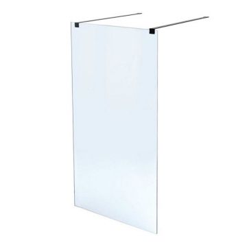 Paravan de dus tip Walk-in Massi Walk In negru mat 120x195 cm sticla transparenta