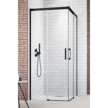 Usa de dus glisanta Radaway Idea Black KDD 120 R dreapta 120cm profil negru