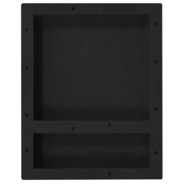 vidaXL Nișă de duș, 2 compartimente, negru mat, 41x51x10 cm