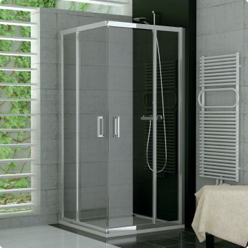 Cabina de dus SanSwiss Top-Line TOPAC cu usi culisante 90x90cm sticla securizata 6mm la reducere