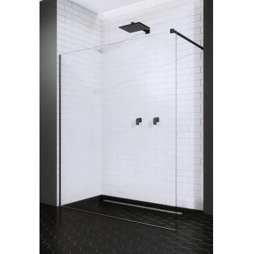 Cabina de dus tip Walk-in Radaway Modo II Black 100cm la reducere