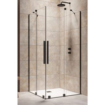 Cabina dus Radaway 80x80cm Furo Blac KDD cu usi glisante negru