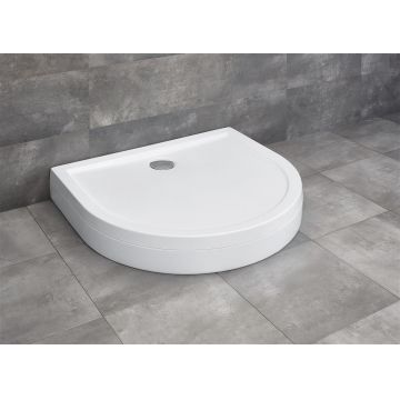 Cadita de dus semirotunda Radaway Delos P 100x90cm cu panou frontal detasabil inclus