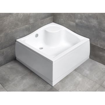 Cadita dus inalta dreptunghiulara Radaway Korfu C 90x90x37cm cu panouri