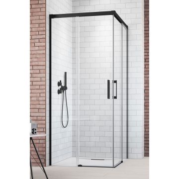 Usa de dus glisanta Radaway Idea Black KDD 80 L stanga 80cm profil negru