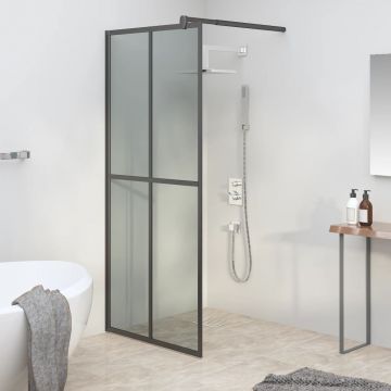 vidaXL Paravan duș walk-in 80x195 cm sticlă securizată culoare închisă