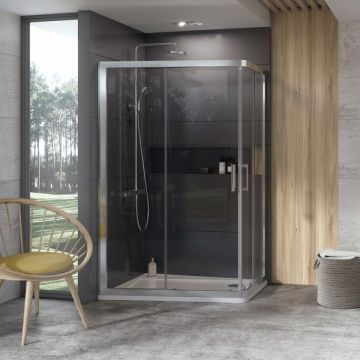 Cabina de dus asimetrica Ravak Concept 10° 10AP4 120x90cm alb