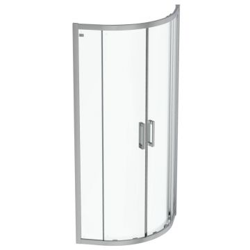 Cabina de dus semirotunda Ideal Standard Connect 2 80x80cm usi culisante sticla 6mm tratata IdealClean la reducere