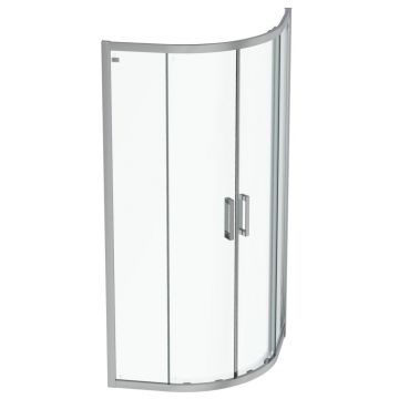 Cabina de dus semirotunda Ideal Standard Connect 2 90x90cm usi culisante sticla 6mm tratata IdealClean la reducere