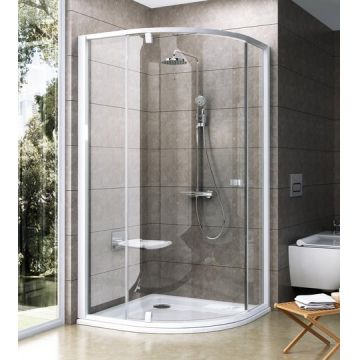 Cabina de dus semirotunda Ravak Pivot PSKK3 90x90cm alb la reducere