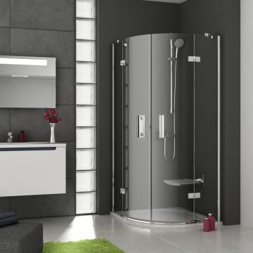 Cabina de dus semirotunda Ravak SmartLine SMSKK4 90x90cm crom