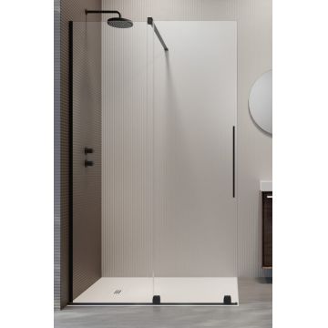 Cabina de dus tip Walk-in Radaway Furo Black 100 cm orientare stanga