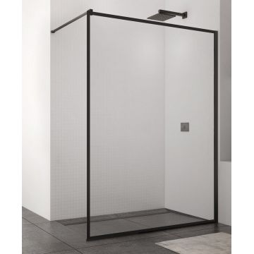 Cabina de dus Walk-in Sanswiss Easy Loft 79 Black Line 100 cm sticla 8 mm ieftina