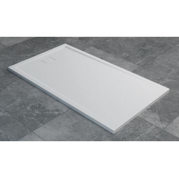 Cadita de dus dreptunghiulara SanSwiss Livada W20A 70x100 cm slim marmura sintetica alb