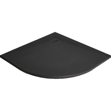 Cadita dus semirotunda slim Radaway Kyntos A 100x100x3cm marmura negru