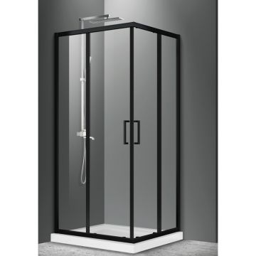 Cabina de dus Mediterraneo Hector 80x80 cm Negru ieftina