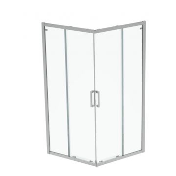 Cabina de dus patrata Ideal Standard Connect 2 90x90cm cu usi culisante sticla 6mm tratata IdealClean la reducere