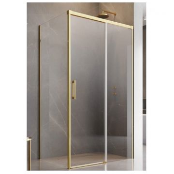 Cabina de dus Radaway 100x110 cm cu usa glisanta si perete fix Idea Gold