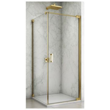 Cabina de dus SanSwiss Cadura Opal 80x80 cm cu deschidere dreapta Auriu