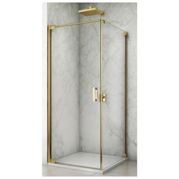 Cabina de dus SanSwiss Cadura Opal 80x80 cm cu deschidere stanga Auriu