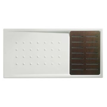 Cadita de dus Roca Malta 140x70x8cm portelan alb platforma wenge