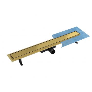 Pachet rigola de dus Besco Virgo Duo Gold cu capac 70cm