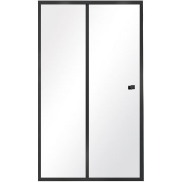 Usa de nisa culisanta Besco Duo Slide 100cm sticla transparenta securizata 6 mm profil negru