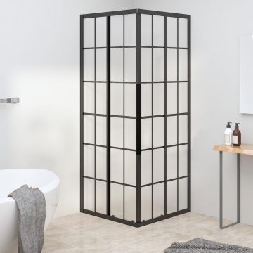 vidaXL Cabină de duș, negru, 80x80x180 cm, ESG mat