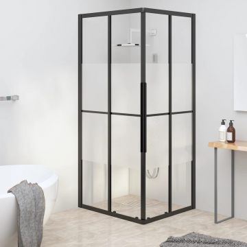 vidaXL Cabină de duș, negru, 90x70x180 cm, ESG semi-mată