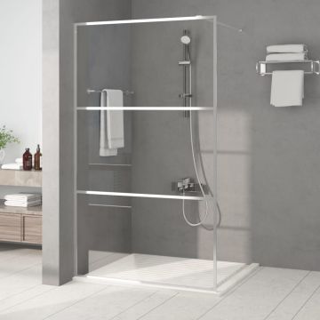 vidaXL Paravan duș walk-in argintiu 115x195 cm sticlă ESG transparentă