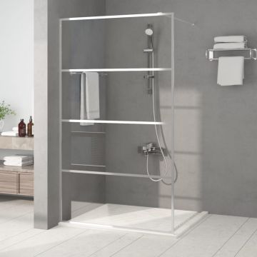 vidaXL Paravan duș walk-in argintiu 115x195 cm sticlă ESG transparentă