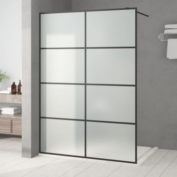 vidaXL Perete cabină duș walk-in negru 140x195 cm sticlă ESG mată