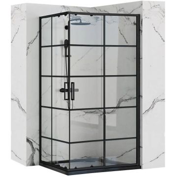 Cabină de duș Rea Concept 80x100 cm negru mat
