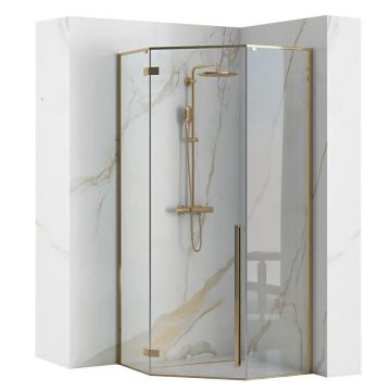 Cabină de duș Rea Diamond 100x100 cm auriu