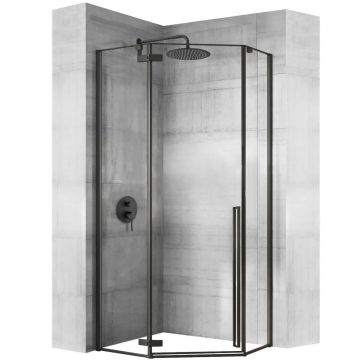 Cabină de duș Rea Diamond 100x100 cm negru mat