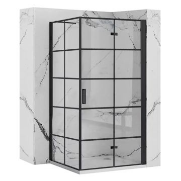 Cabina de dus dreptunghiulara cu usa pliabila Rea Molier 80x90 negru