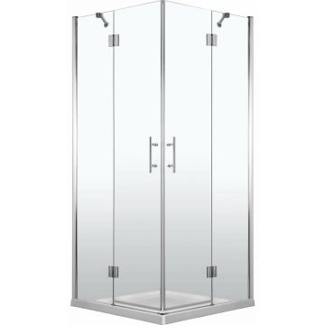 Cabina de dus patrata Deante Abelia cu usi batante 80x80cm finisaj crom