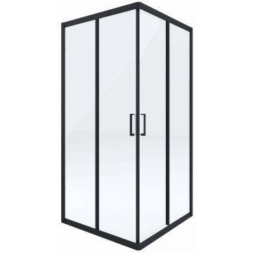 Cabina de dus patrata Deante Funkia cu usi culisante 80x80cm finisaj negru