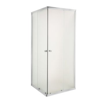 Cabina de dus patrata Invena Parla si usi culisante 80x80 crom sticla mata