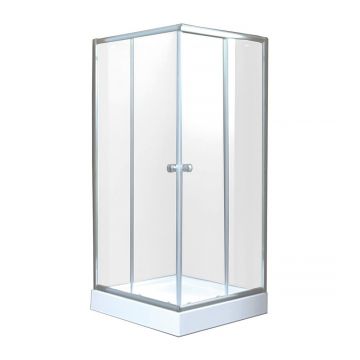 Cabina de dus patrata Invena Parla si usi culisante 80x80 crom